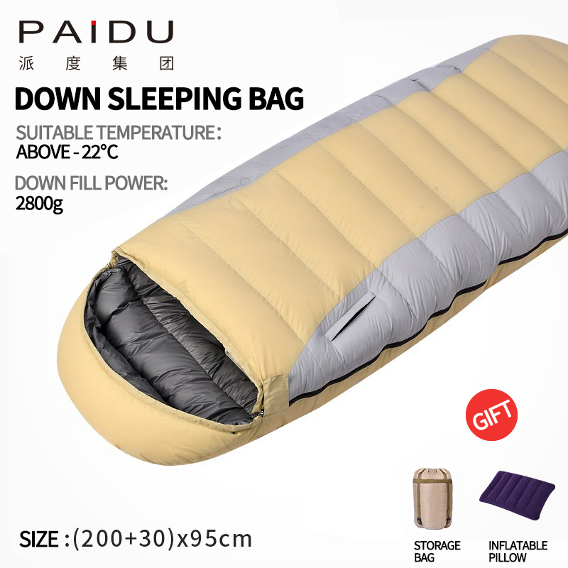 Paidu -30℃ Down Sleeping Bag for Adults Outdoor Winter Camping Adult Couples Plus Size Ultra Lightweight Carrying Duck Down Sleeping Bag