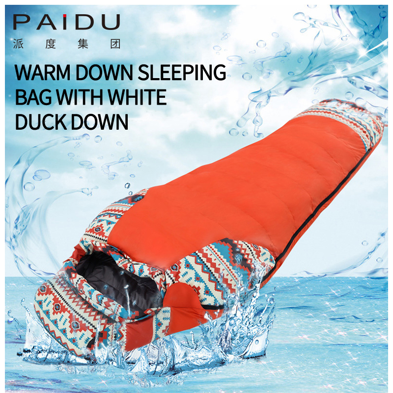 Paidu Adult down sleeping bag, outdoor camping sleeping bag, camping warm white duck down sleeping bag